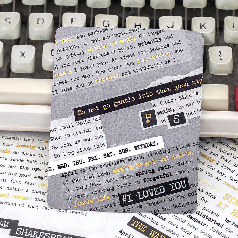 BGM Collage Seal Gold Foil Sticker - Typewriter