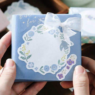 BGM Flower Day Writable Memo Sticker Flakes - Blue BS-MX004