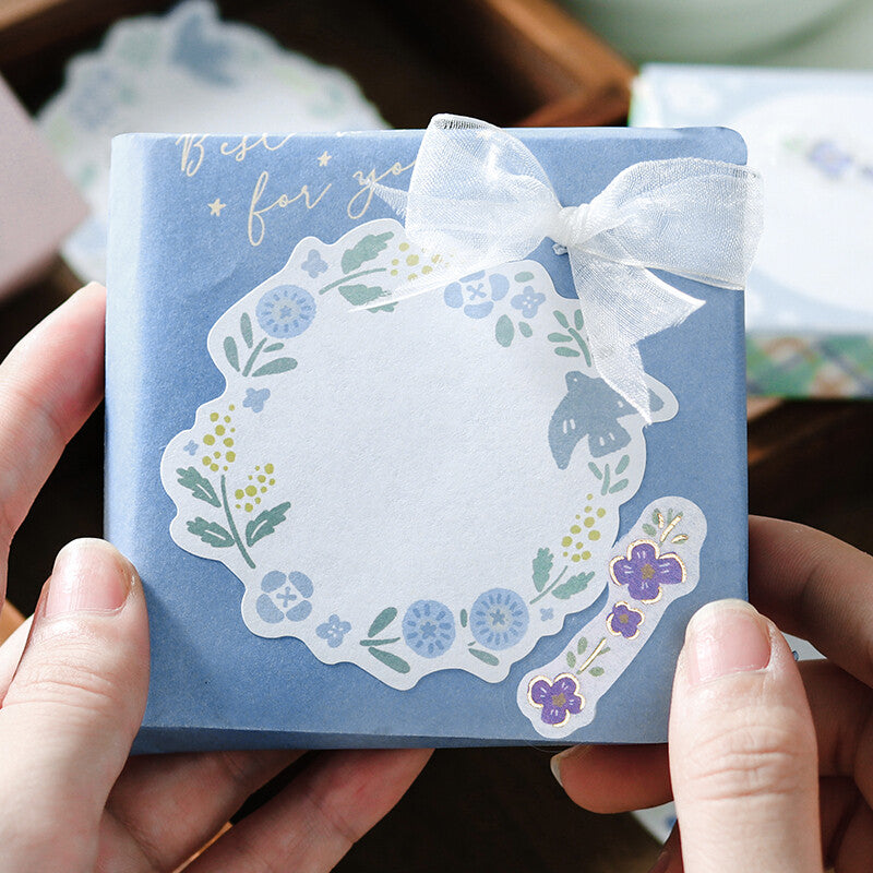 BGM Flower Day Writable Memo Sticker Flakes - Blue BS-MX004