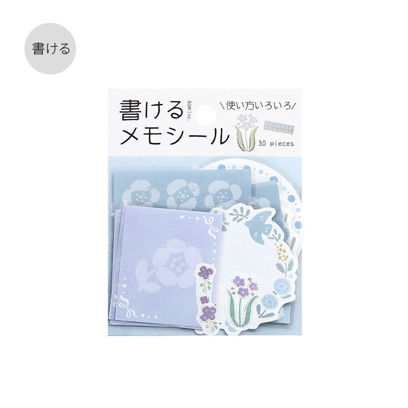 BGM Flower Day Writable Memo Sticker Flakes - Blue BS-MX004