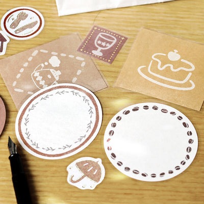 BGM Flower Day Writable Memo Sticker Flakes - Brown BS-MX005