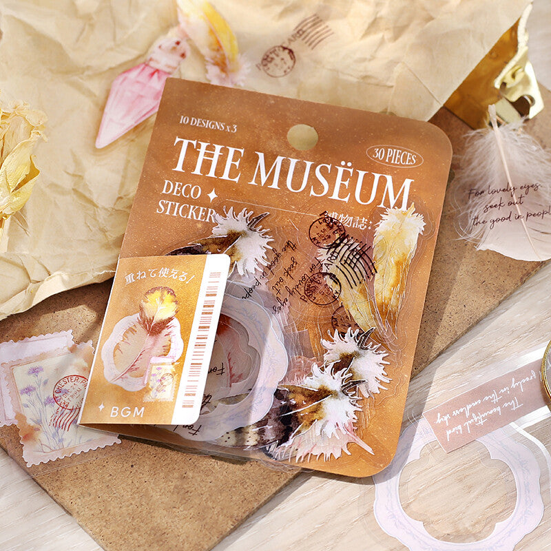 BGM The Museum Clear Sticker Flakes - Gold Feather BS-PF018
