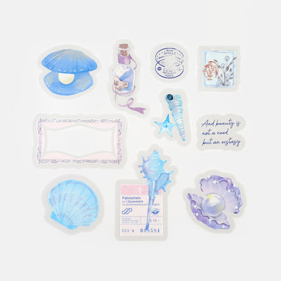 BGM The Museum Clear Sticker Flakes - Blue Seashell  BS-PF021
