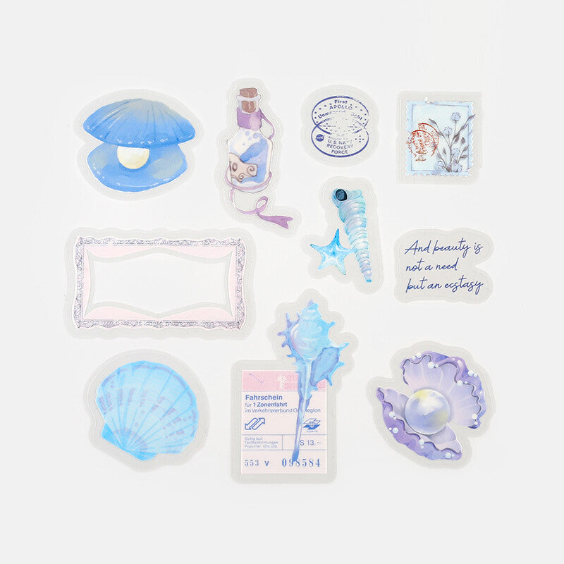 BGM The Museum Clear Sticker Flakes - Blue Seashell  BS-PF021