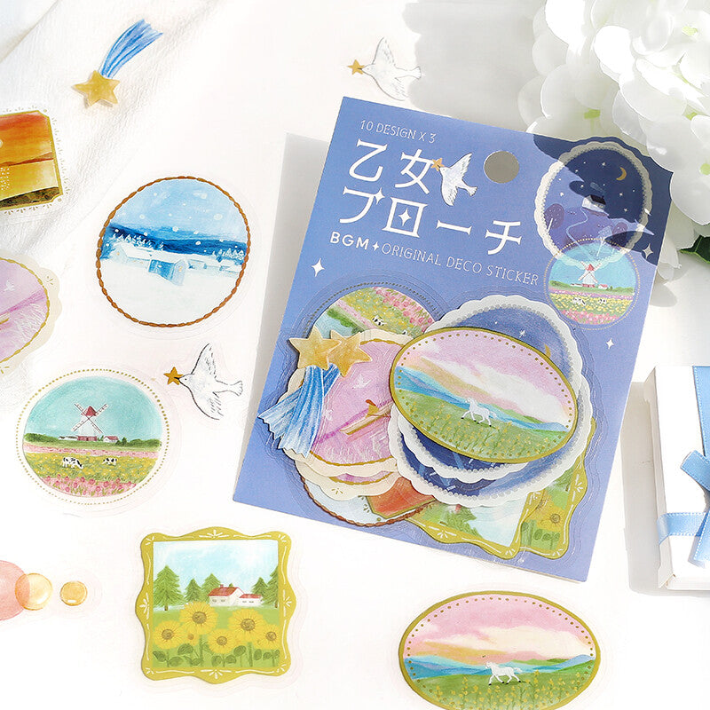 BGM Brooch Clear Sticker Flakes - Landscape BS-PF025