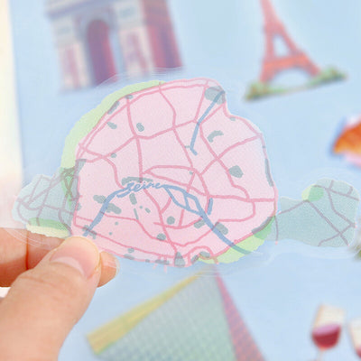 BGM City Guide Clear Sticker Flakes - Paris