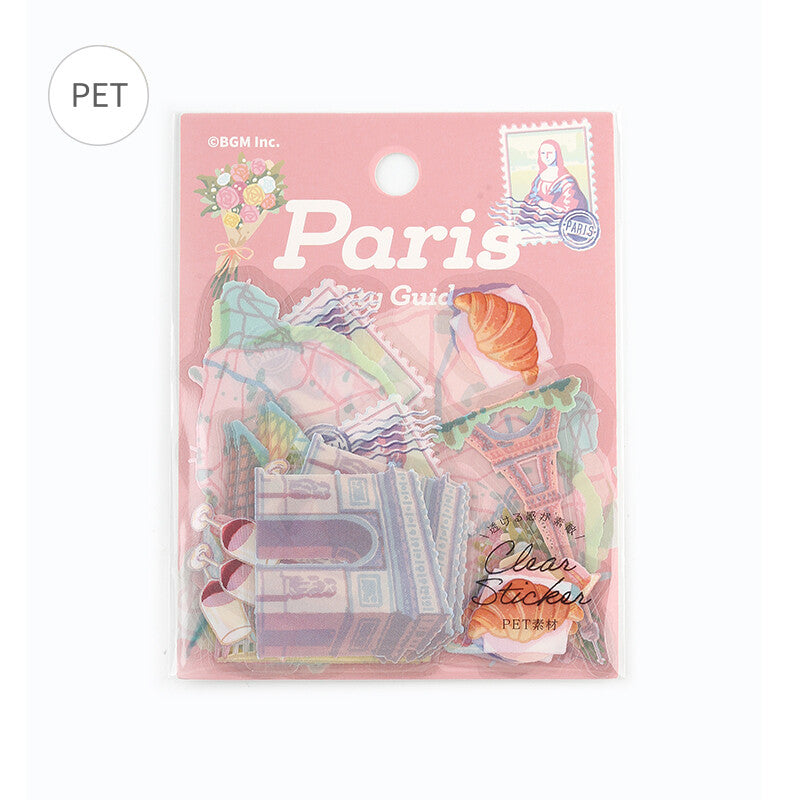 BGM City Guide Clear Sticker Flakes - Paris BS-PF029