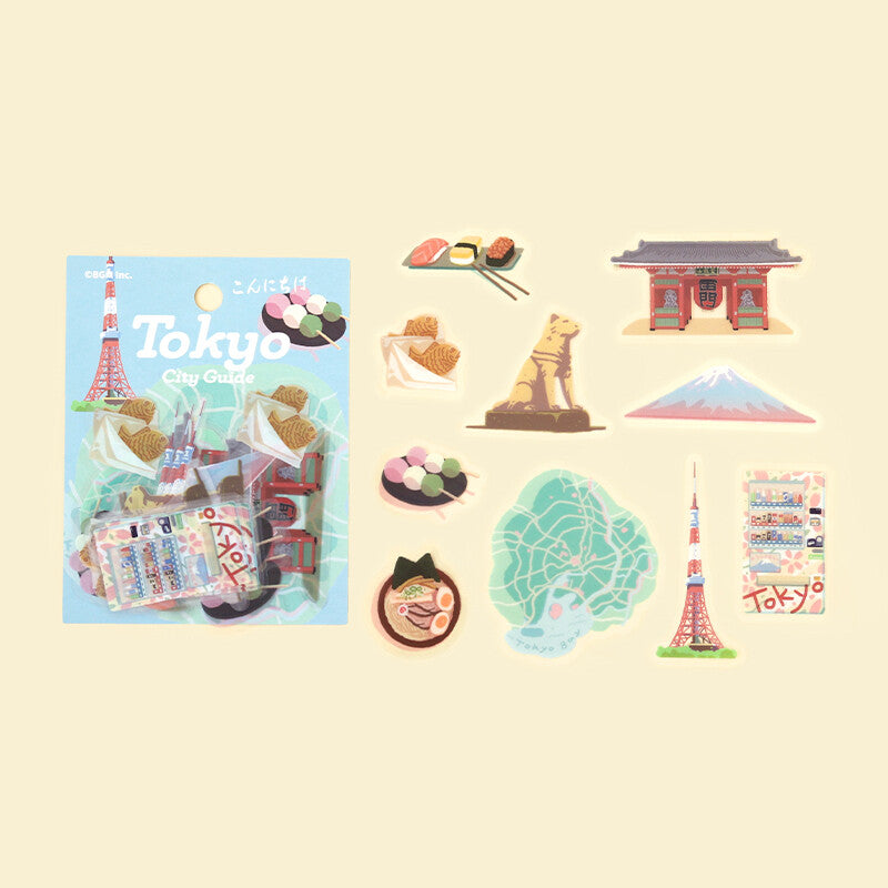 BGM City Guide Clear Sticker Flakes - Tokyo BS-PF030