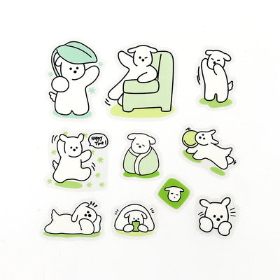BGM Petit Puppy Clear Sticker Flakes - Green  BS-PF033