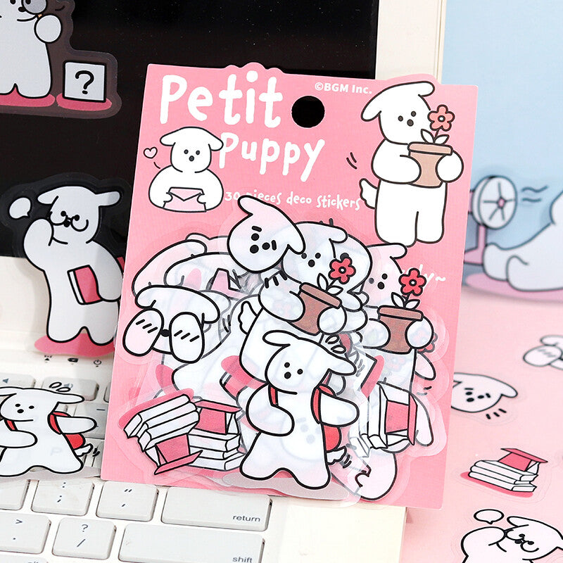 BGM Petit Puppy Clear Sticker Flakes - Pink BS-PF034
