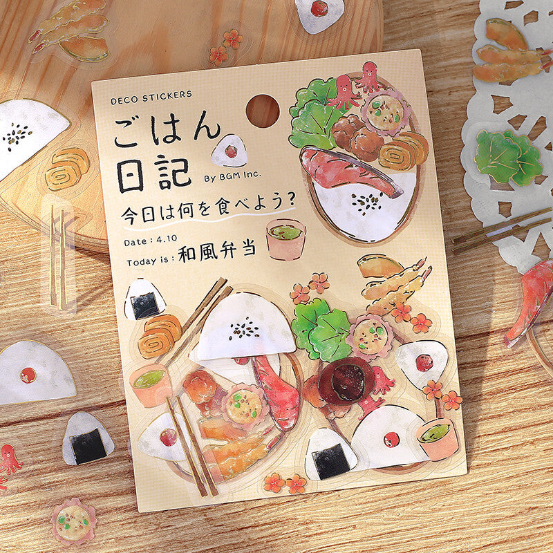 BGM Food Diary Gold Foil Clear Sticker Flakes - Japanese Style Bento BS-PFG005