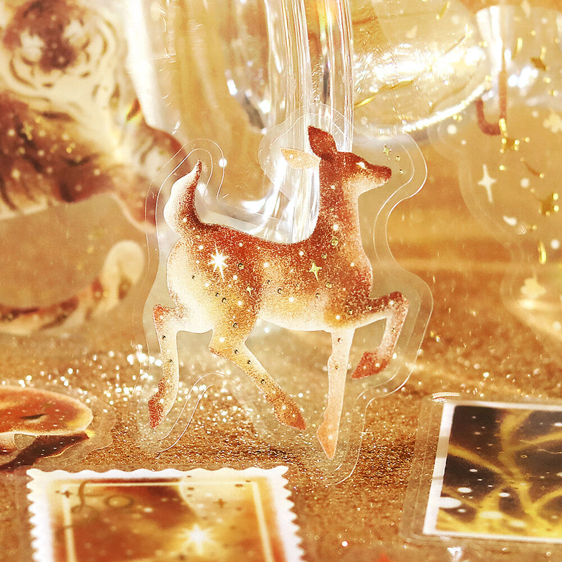 BGM Stardust Magic Gold Foil Clear Sticker Flakes - Saturn BS-PFG013