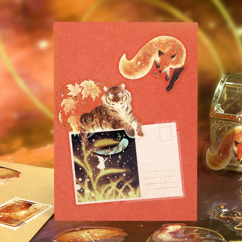 BGM Stardust Magic Gold Foil Clear Sticker Flakes - Saturn BS-PFG013