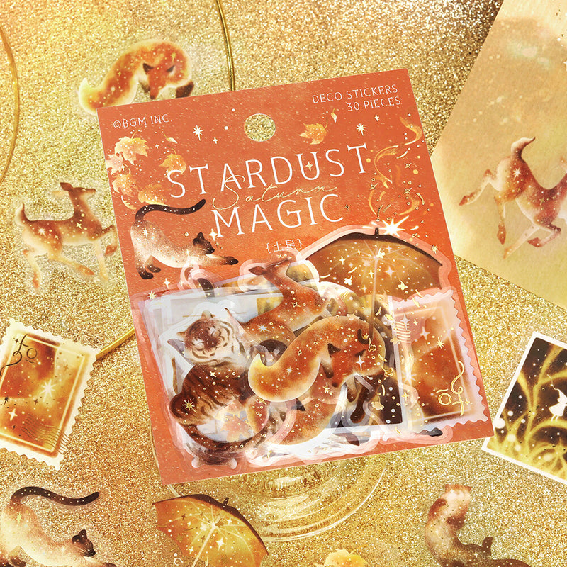 BGM Stardust Magic Gold Foil Clear Sticker Flakes - Saturn BS-PFG013