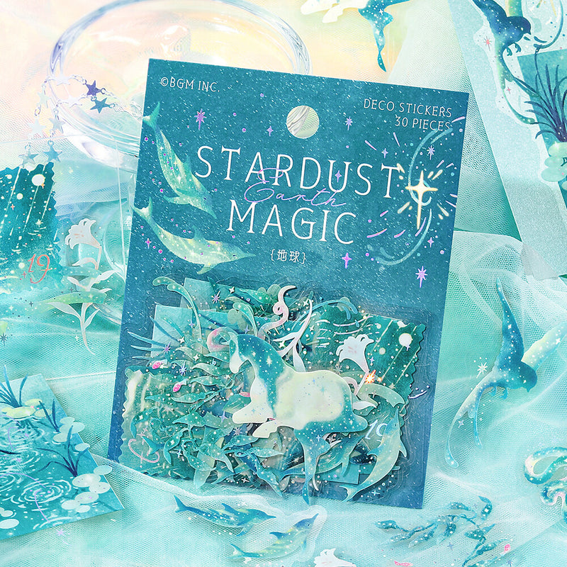 BGM Stardust Magic Holographic Foil Clear Sticker Flakes - Earth BS-PFG014