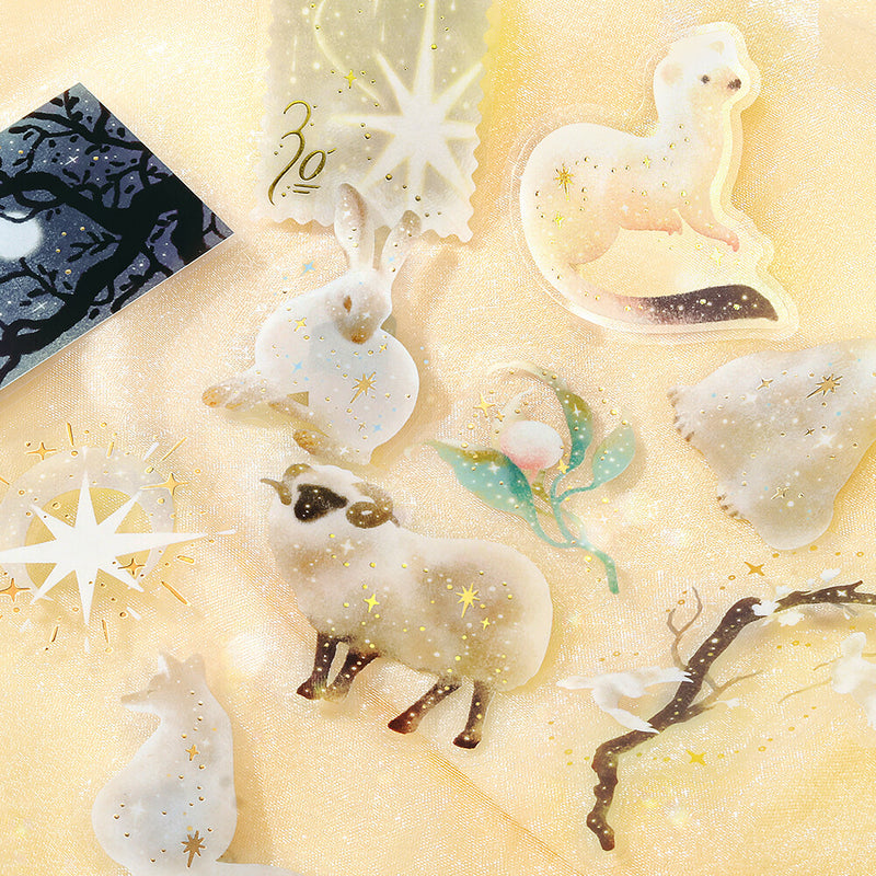 BGM Stardust Magic Gold Foil Clear Sticker Flakes - Moon BS-PFG015