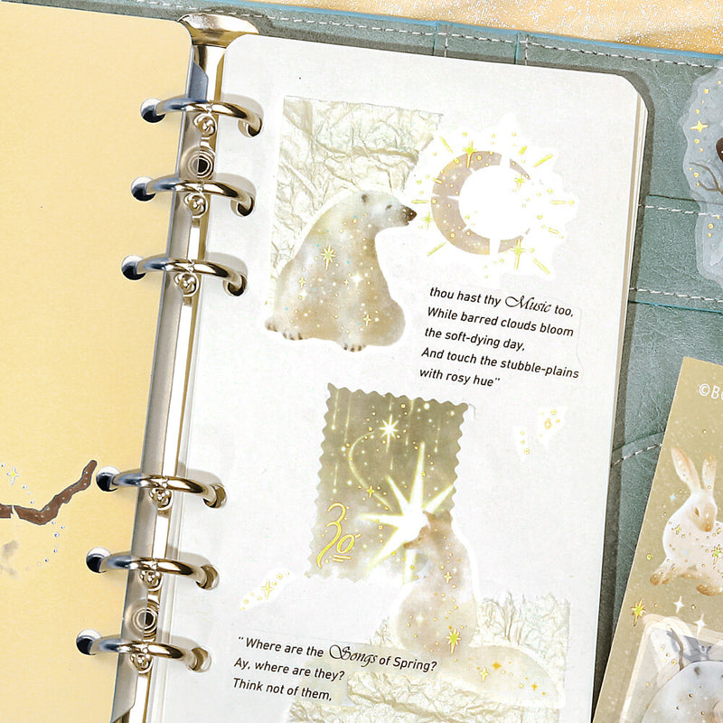 BGM Stardust Magic Gold Foil Clear Sticker Flakes - Moon BS-PFG015