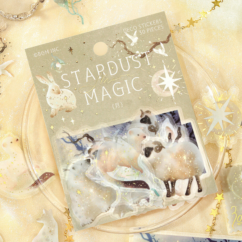 BGM Stardust Magic Gold Foil Clear Sticker Flakes - Moon BS-PFG015