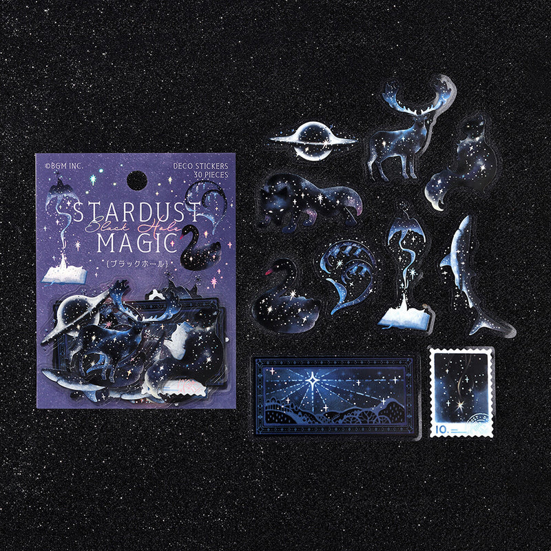 BGM Stardust Magic Holographic Foil Clear Sticker Flakes - Black Hole BS-PFG016