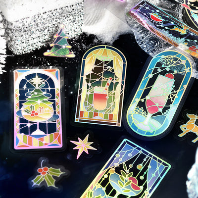 BGM Christmas Limited Cafe a la Mode Holographic Foil Clear Sticker Flakes - Night BS-PFLC001