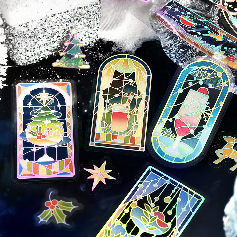 BGM Christmas Limited Cafe a la Mode Holographic Foil Clear Sticker Flakes - Night BS-PFLC001