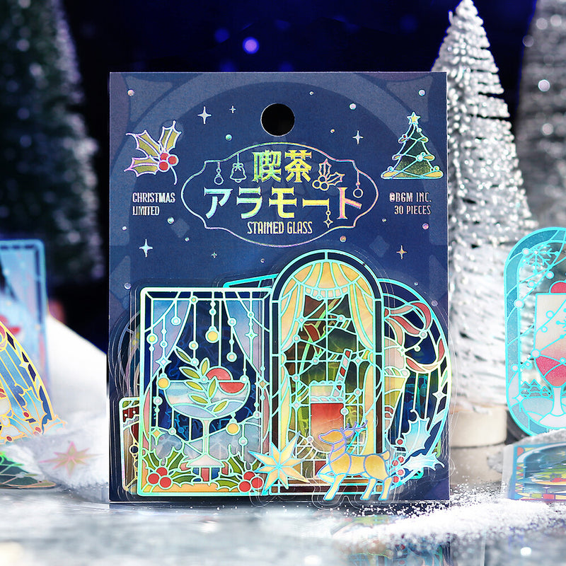 BGM Christmas Limited Cafe a la Mode Holographic Foil Clear Sticker Flakes - Night BS-PFLC001