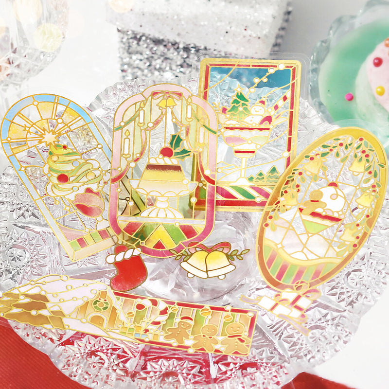 BGM Christmas Limited Cafe a la Mode Gold Foil Clear Sticker Flakes - Glow BS-PFLC002