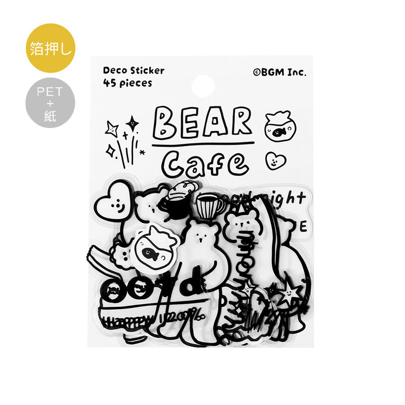 BGM YURUKU IKO-YO! Sticker Flakes - Bear Cafe BS-PMX002