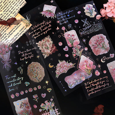 BGM IRIDE Holographic Foil Clear Sticker - Language of Flowers