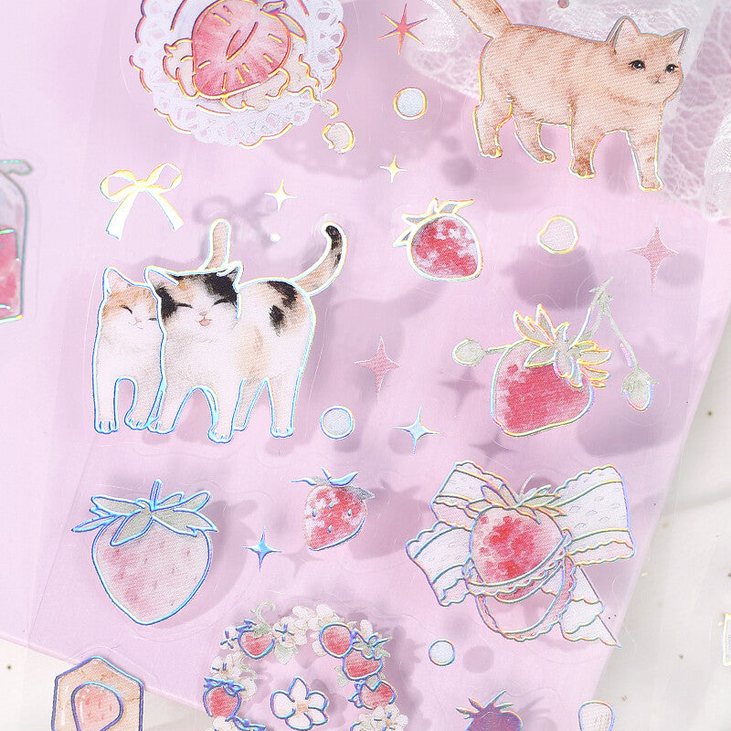 BGM IRIDE Holographic Foil Clear Sticker - Cat BS-RS005