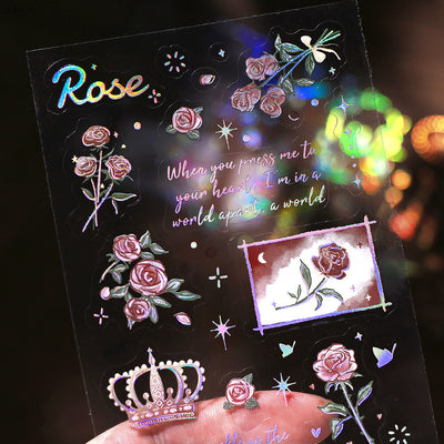 BGM IRIDE Holographic Foil Clear Sticker - Rose