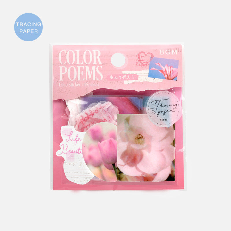 BGM Color Poems Sticker Flakes - Pink BS-TF017