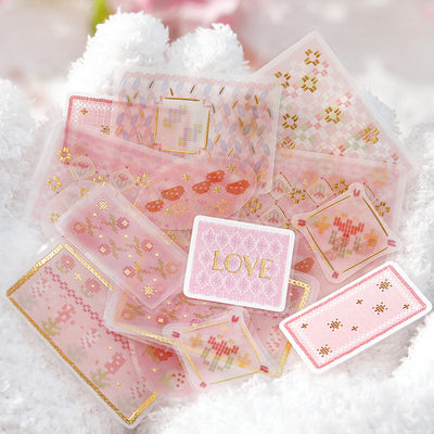 BGM Nordic Knitting Gold Foil Sticker Flakes - Pink BS-TFG005
