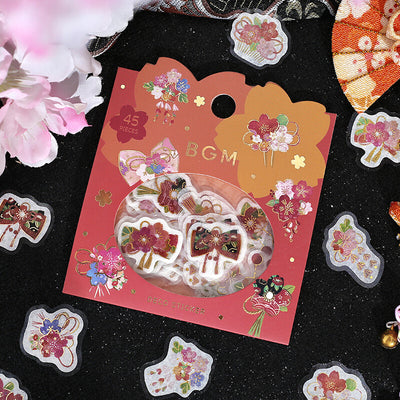 BGM Sakura Limited Edition Gold Foil Sticker Flakes - Red Sakura Workshop