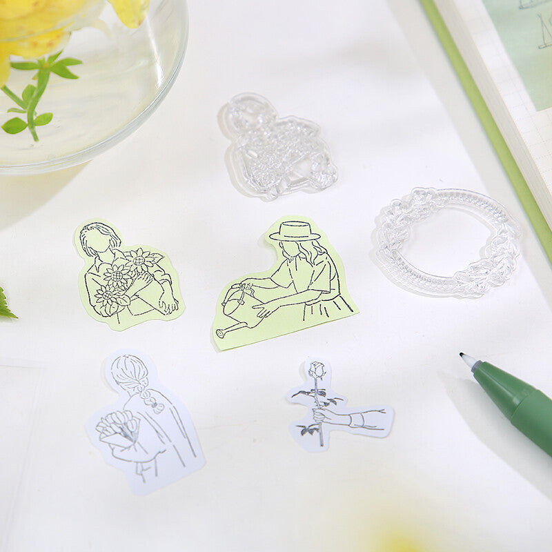 BGM Holidays Clear Stamp Set - Flowers and Time BT-CSSG002