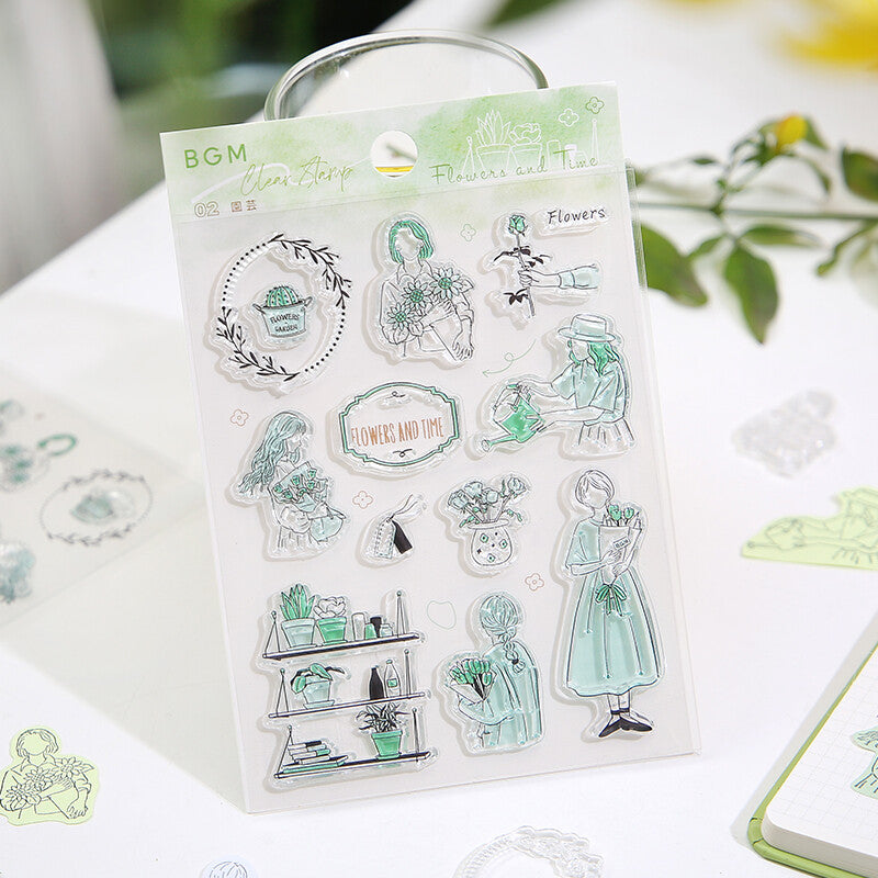BGM Holidays Clear Stamp Set - Flowers and Time