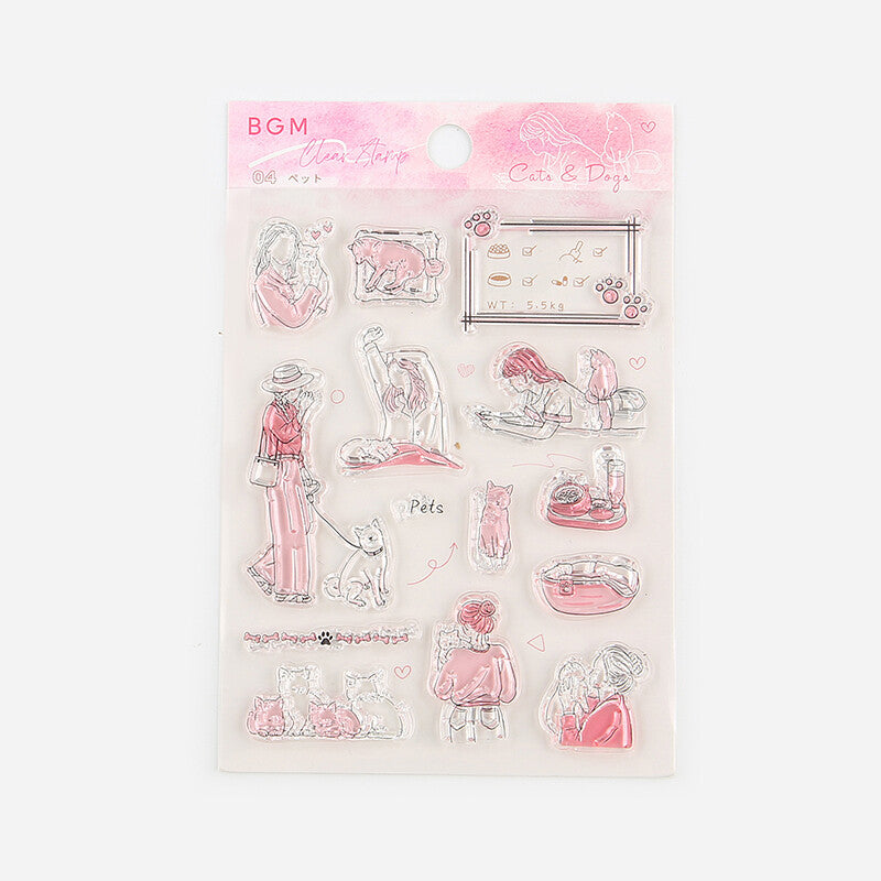 BGM Holidays Clear Stamp Set - Cats and Dogs BT-CSSG004