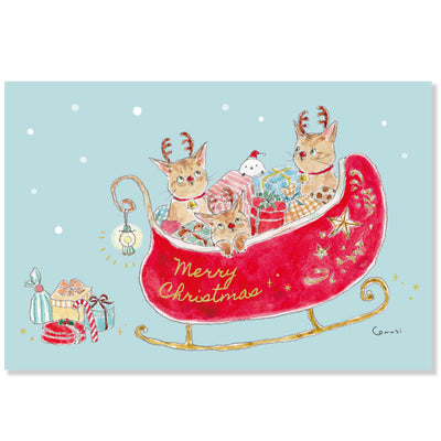 Active Corporation x Tocoro Comugi Christmas Postcard - Sled CMP-409