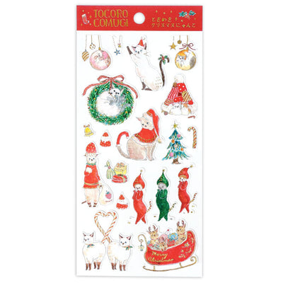 Active Corporation x Tocoro Comugi Gold Foil Christmas Sticker - Red CMS-658