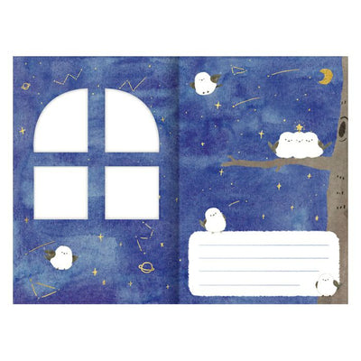 Furukawashiko Window Greeting Card - Starry Sky Bird CS156