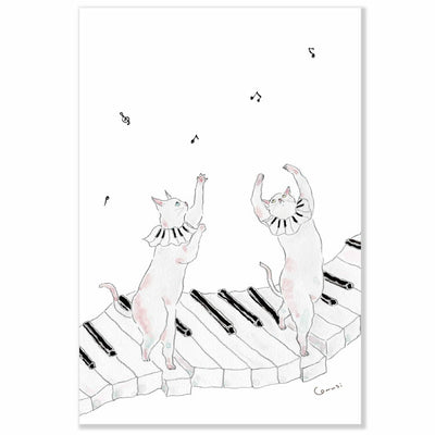 Active Corporation x Tocorocomugi Postcard - Cat and Music K06-PG-261