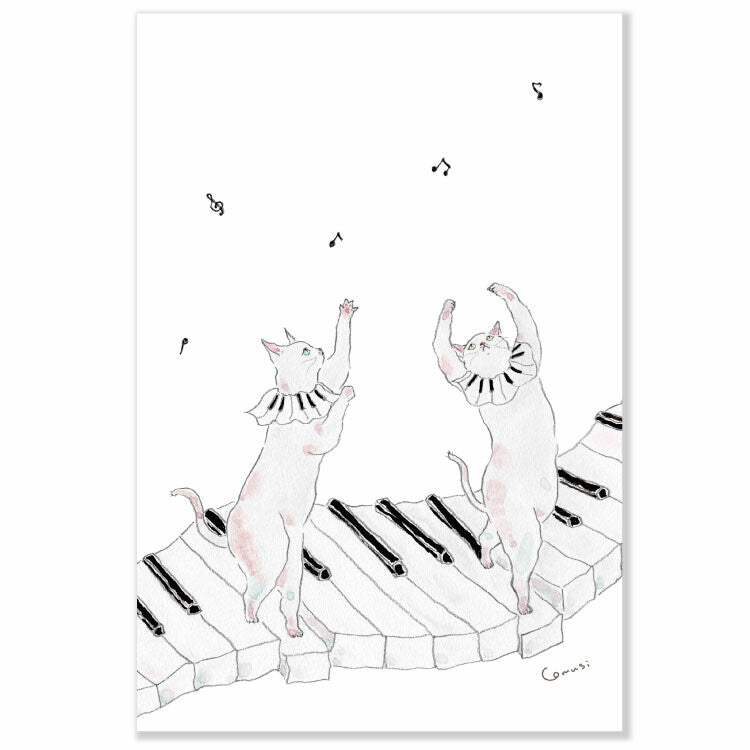 Active Corporation x Tocorocomugi Postcard - Cat and Music K06-PG-261