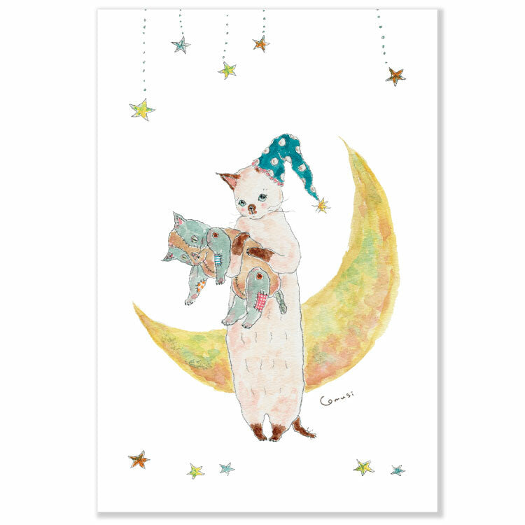 Active Corporation x Tocorocomugi Postcard - Cat and Star K06-PG-263