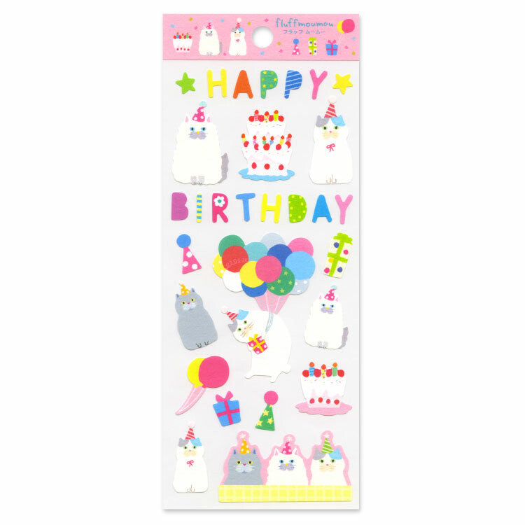 Active Corporation x Uzura Fujinami Sticker - Birthday Cats K12-SH-137