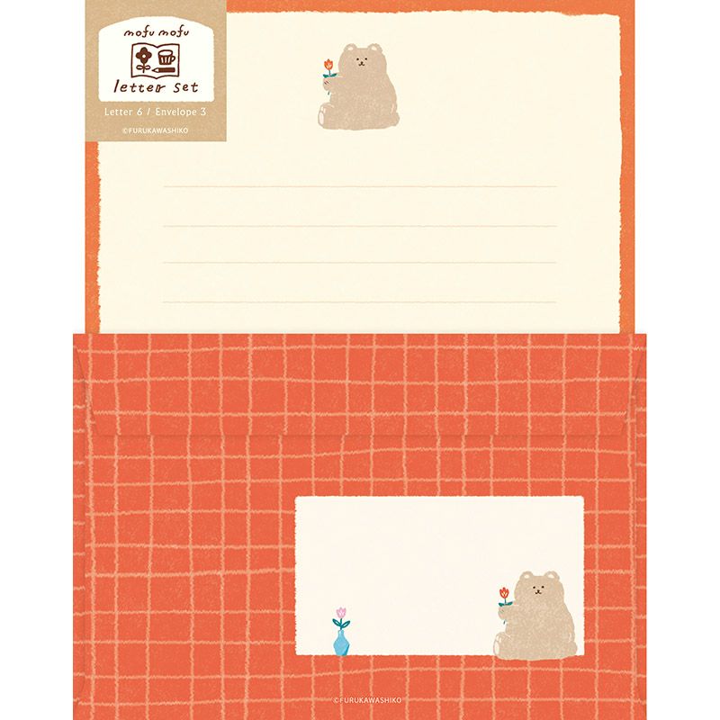 Furukawashiko Watashi-biyori Letter Set - Fluffy Bear LLL473