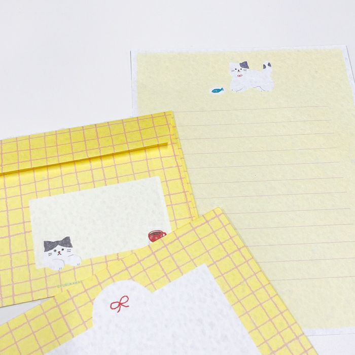 Furukawashiko Watashi-biyori Letter Set - Fluffy Cat LLL474