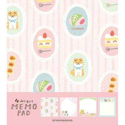 Furukawashiko Spring Limited Edition Memo Pad - Shiba Dog and Wagashi LM300