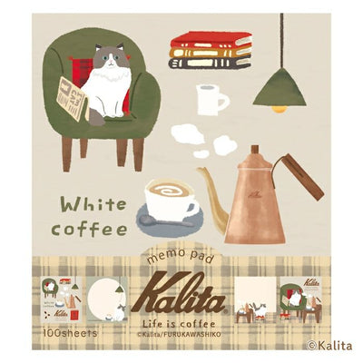 Furukawashiko x Kalita Life is Coffee Memo Pad - White Coffee LM348