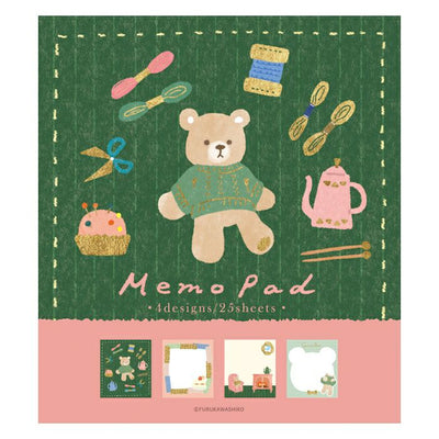 Furukawashiko Winter Limited Edition Memo Pad - Knit and Bear LM360