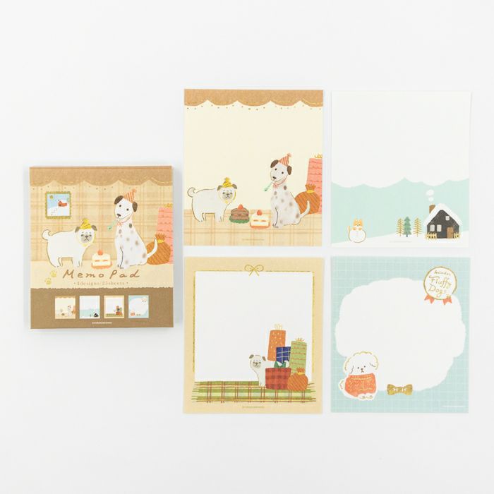 Furukawashiko Winter Limited Edition Memo Pad - Snowy Scenery and Dog LM361